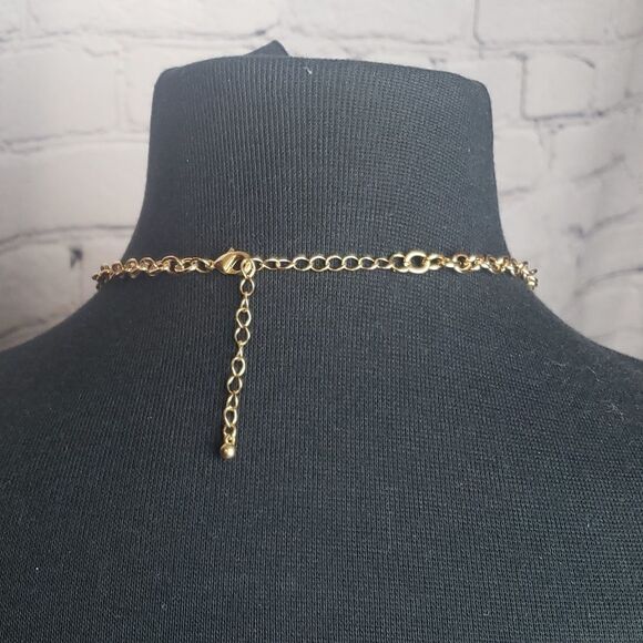 Silver, Gold, and Black Chain Necklace - Picture 4 of 5